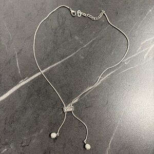 Vintage Dior Slide Pendant Charm Necklace Chain Silver Tone